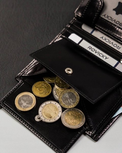 Skórzany, duży portfel męski z systemem RFID - Rovicky Skórzany, duży portfel męski z systemem RFID - Rovicky