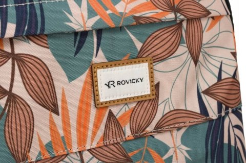Klasyczny, damski plecak z poliestru w roślinny wzór - Rovicky Klasyczny, damski plecak z poliestru w roślinny wzór - Rovicky