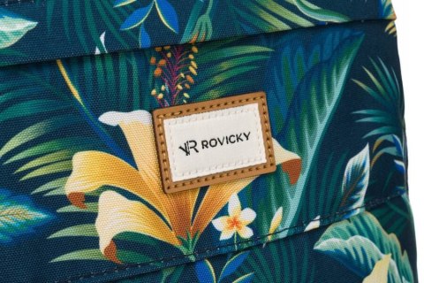 Klasyczny, damski plecak z poliestru w roślinny wzór - Rovicky Klasyczny, damski plecak z poliestru w roślinny wzór - Rovicky