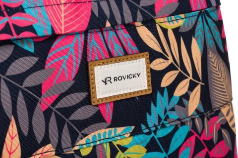 Klasyczny, damski plecak z poliestru w roślinny wzór - Rovicky Klasyczny, damski plecak z poliestru w roślinny wzór - Rovicky