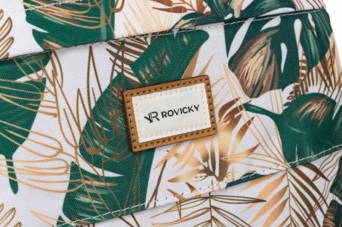 Klasyczny, damski plecak z poliestru w roślinny wzór - Rovicky Klasyczny, damski plecak z poliestru w roślinny wzór - Rovicky