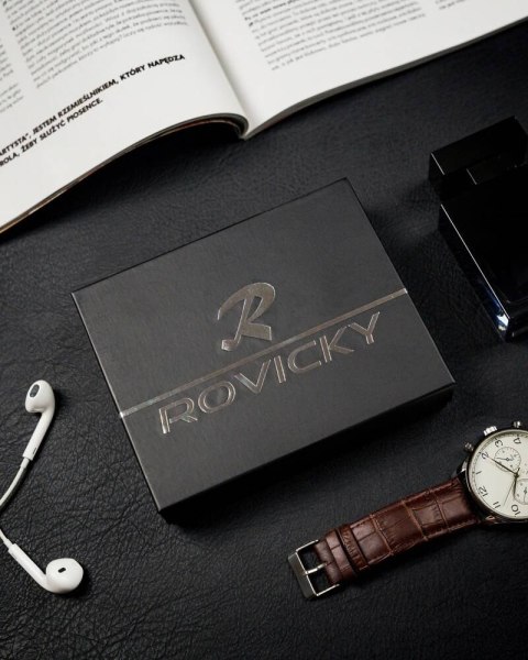 Pionowy portfel męski ze skóry naturalnej - Rovicky Pionowy portfel męski ze skóry naturalnej - Rovicky