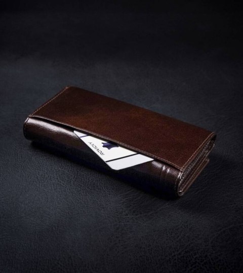 Skórzany portfel damski na karty z ochroną RFID Protect - Rovicky Skórzany portfel damski na karty z ochroną RFID Protect - Rovicky