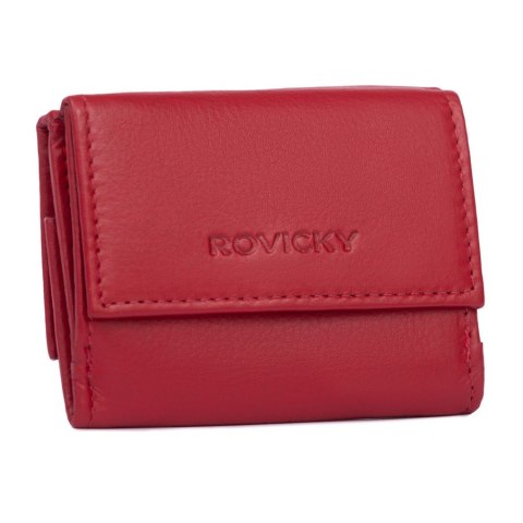 Elegancki portfel damski na zatrzask ze skóry naturalnej - Rovicky Elegancki portfel damski na zatrzask ze skóry naturalnej - Rovicky