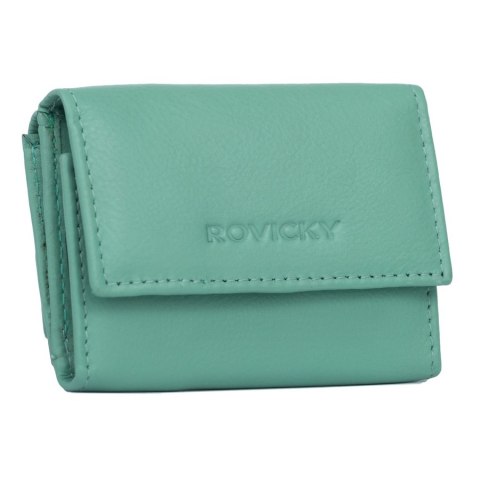 Elegancki portfel damski na zatrzask ze skóry naturalnej - Rovicky Elegancki portfel damski na zatrzask ze skóry naturalnej - Rovicky