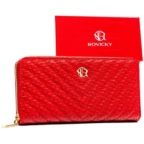 Elegancki portfel-piórnik damski ze skóry ekologicznej - Rovicky Elegancki portfel-piórnik damski ze skóry ekologicznej - Rovicky