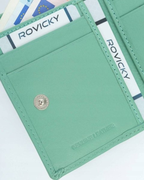 Pionowy, damski portfel ze skóry naturalnej - Rovicky Pionowy, damski portfel ze skóry naturalnej - Rovicky
