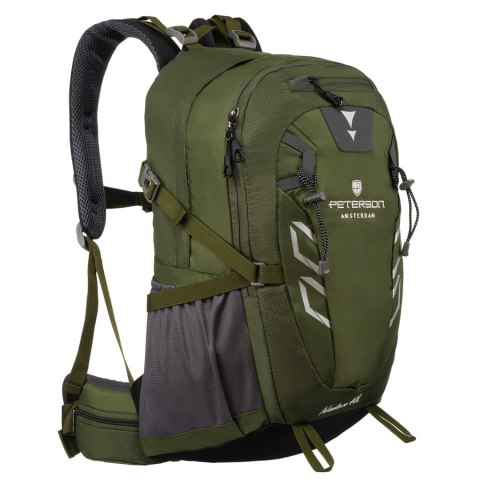 Sportowy plecak turystyczny Adventure zielony z gwizdkiem ratunkowym - Peterson Sportowy plecak turystyczny Adventure zielony z gwizdkiem ratunkowym - Peterson