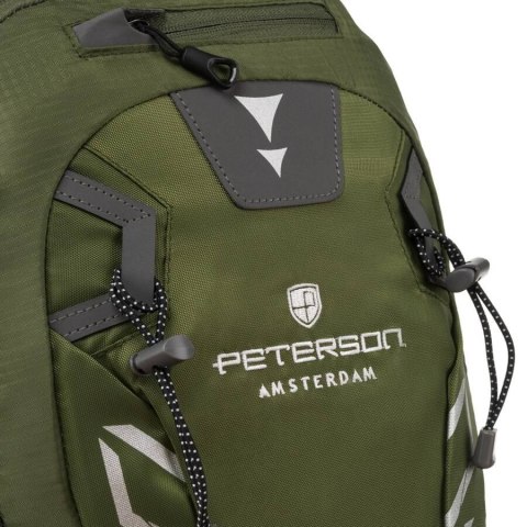 Sportowy plecak turystyczny Adventure zielony z gwizdkiem ratunkowym - Peterson Sportowy plecak turystyczny Adventure zielony z gwizdkiem ratunkowym - Peterson