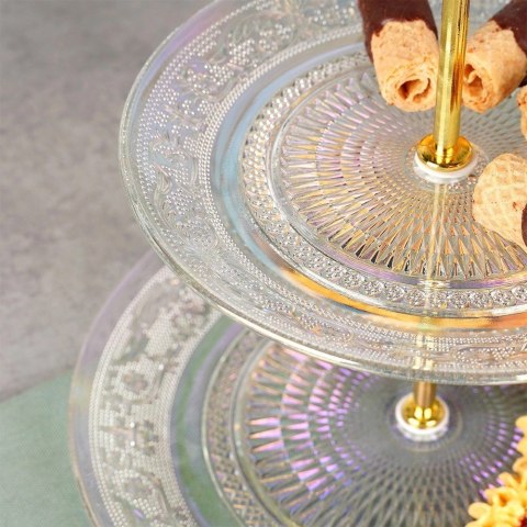 Patera Dekoracyjny Szklana 2-Piętrowa Stojak na Ciasto Przekąski ORION 24cm Patera Dekoracyjny Szklana 2-Piętrowa Stojak na Ciasto Przekąski ORION 24cm