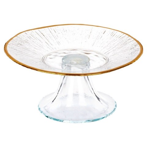 Patera na Tort Ciasto Przekąski Szklana na Nóżce Szklana ORION 15,5 cm Patera na Tort Ciasto Przekąski Szklana na Nóżce Szklana ORION 15,5 cm
