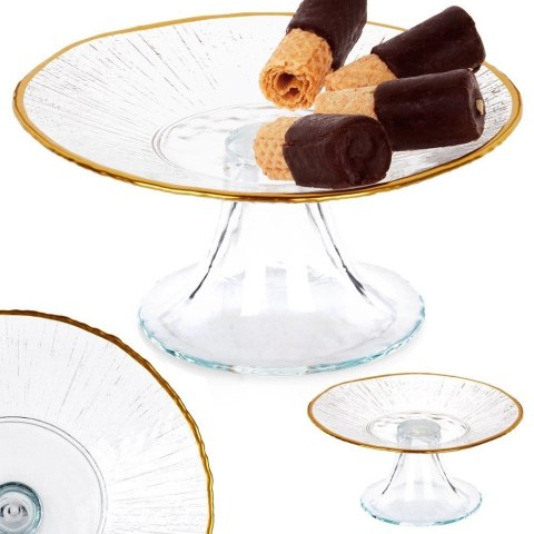 Patera na Tort Ciasto Przekąski Szklana na Nóżce Szklana ORION 15,5 cm Patera na Tort Ciasto Przekąski Szklana na Nóżce Szklana ORION 15,5 cm