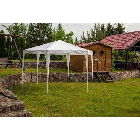 Pawilon Namiot Ogrodowy Sześciokątny Biały SASKA GARDEN 200 x 200 x 260 cm Pawilon Namiot Ogrodowy Sześciokątny Biały SASKA GARDEN 200 x 200 x 260 cm