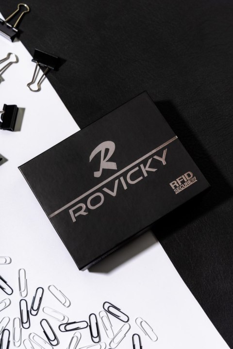 Portfel męski skórzany pionowy z ochroną RFID - Rovicky