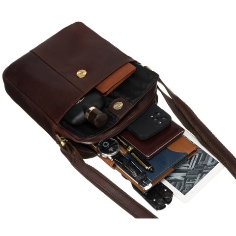Torba damska listonoszka crossbody ze skóry naturalnej - Peterson Torba damska listonoszka crossbody ze skóry naturalnej - Peterson
