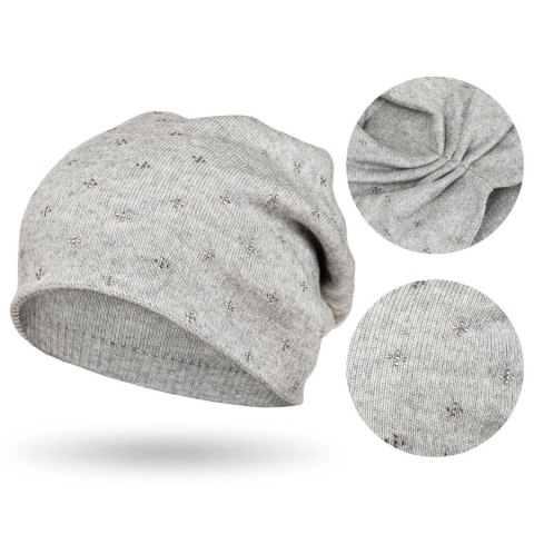 Modna czapka beanie damska w kolorze szarym - Peterson Modna czapka beanie damska w kolorze szarym - Peterson