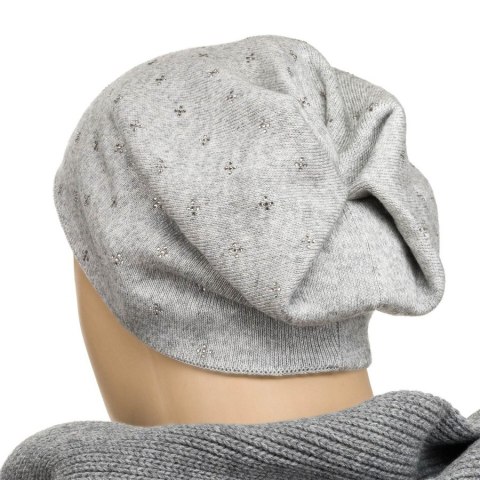 Modna czapka beanie damska w kolorze szarym - Peterson Modna czapka beanie damska w kolorze szarym - Peterson