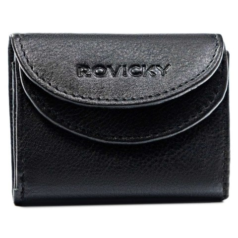 Elegancki portfel na karty i gotówkę w czarnym kolorze - Rovicky Elegancki portfel na karty i gotówkę w czarnym kolorze - Rovicky