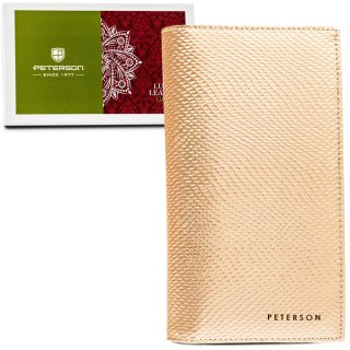 Złoty portfel damski z przegródkami na magnes - Peterson