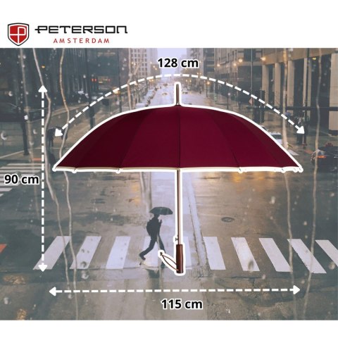 Czerwony, elegancki parasol rządowy - Peterson
