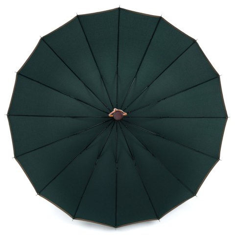Elegancki, zielony parasol z dużą czaszą - Peterson