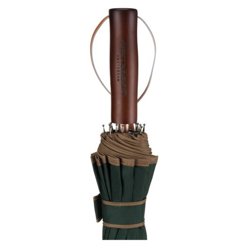Elegancki, zielony parasol z dużą czaszą - Peterson