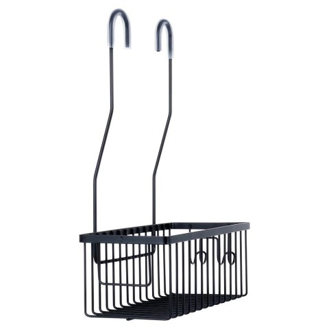 Półka pod prysznic zawieszana metalowa czarna 33,5x12,5x38 cm Półka pod prysznic zawieszana metalowa czarna 33,5x12,5x38 cm