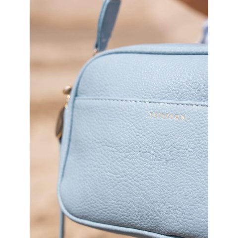 Niebieska listonoszka damska crossbody z wąskim i szerokim paskiem na ramię eko skóra Peterson