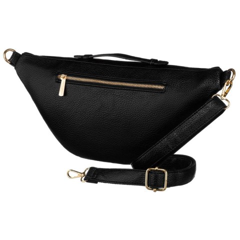 Klasyczna czarna saszetka damska nerka na biodra na ramię lub przez ramię crossbody eko skóra Peterson Klasyczna czarna saszetka damska nerka na biodra na ramię lub przez ramię crossbody eko skóra Peterson