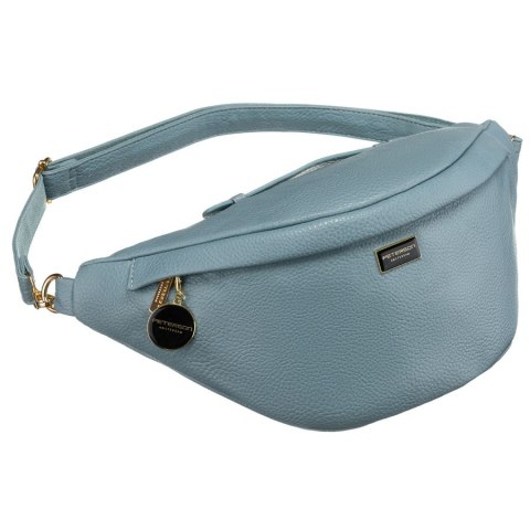 Modna sportowa niebieska saszetka damska na biodra, na ramię lub przez ramię nerka crossbody z eko skóry Peterson Modna sportowa niebieska saszetka damska na biodra, na ramię lub przez ramię nerka crossbody z eko skóry Peterson
