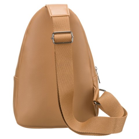 Sportowa beżowa saszetka damska na ramię nerka crossbody ze skóry ekologicznej Peterson Sportowa beżowa saszetka damska na ramię nerka crossbody ze skóry ekologicznej Peterson