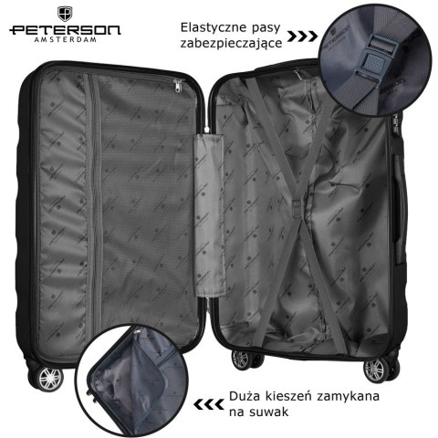 Średnich rozmiarów walizka z tworzywa ABS+ - Peterson Średnich rozmiarów walizka z tworzywa ABS+ - Peterson