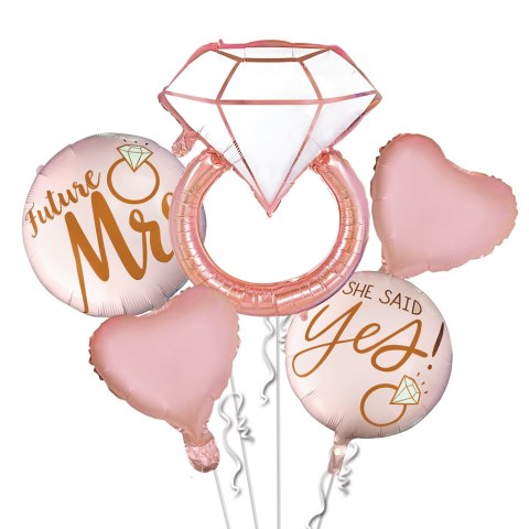 Zestaw balonów na Wieczór Panieński, Rose Gold, 5 szt. Zestaw balonów na Wieczór Panieński, Rose Gold, 5 szt.