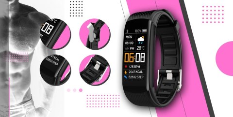 Smartband GIEWONT Fit&GO Duo GW200-4 - Black + Pasek Think Pink Smartband GIEWONT Fit&GO Duo GW200-4 - Black + Pasek Think Pink