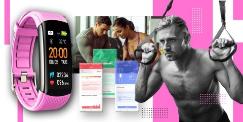 Smartband GIEWONT Fit&GO Duo GW200-4 - Black + Pasek Think Pink Smartband GIEWONT Fit&GO Duo GW200-4 - Black + Pasek Think Pink
