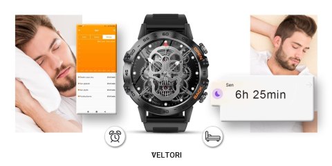 Smartwatch VELTORI VT120-1 Czarny Pasek Silikonowy Smartwatch VELTORI VT120-1 Czarny Pasek Silikonowy