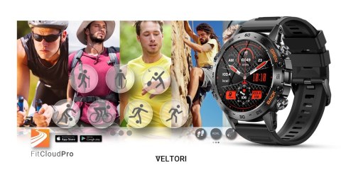 Smartwatch VELTORI VT120-1 Czarny Pasek Silikonowy Smartwatch VELTORI VT120-1 Czarny Pasek Silikonowy