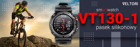 Smartwatch VELTORI VT130-1 Czarny Pasek Silikonowy Smartwatch VELTORI VT130-1 Czarny Pasek Silikonowy