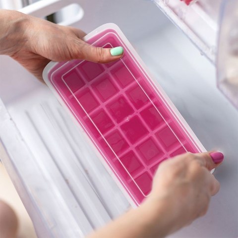 Forma na lód kostki lodu do kostek z pojemnikiem i łopatką 18 kostek