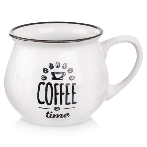 Kubek ceramiczny z uchem do kawy herbaty biały 320 ml