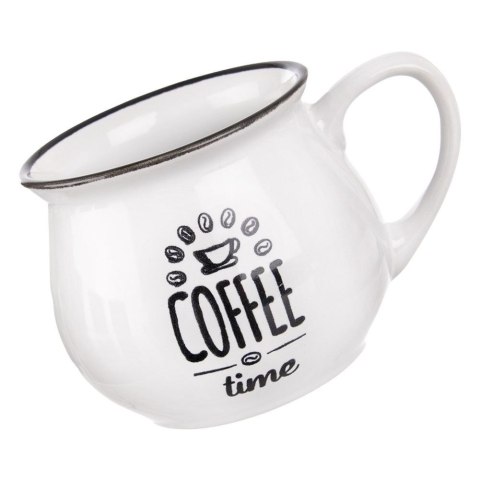 Kubek ceramiczny z uchem do kawy herbaty biały 320 ml