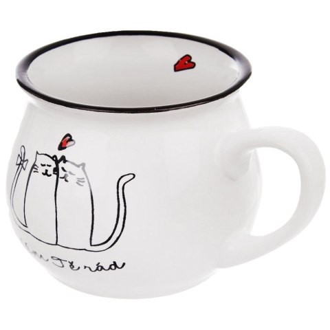 Kubek ceramiczny z uchem koty kotki do picia kawy herbaty 300 ml
