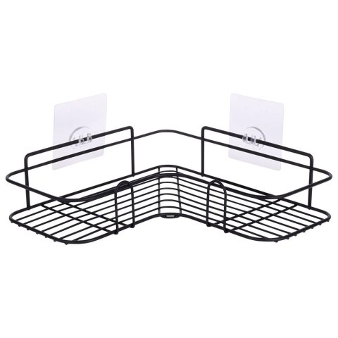 Półka pod prysznic metalowa czarna przyklejana 26,5x26,5x6,5 cm Półka pod prysznic metalowa czarna przyklejana 26,5x26,5x6,5 cm