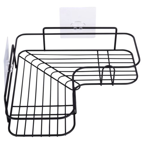 Półka pod prysznic metalowa czarna przyklejana 26,5x26,5x6,5 cm Półka pod prysznic metalowa czarna przyklejana 26,5x26,5x6,5 cm