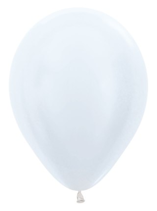 Balony lateksowe Sempertex Pearl White biały perłowy 30cm, 12szt.