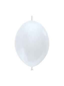 Balony łącznikowe perłowe, białe, Pearl White, 30cm, 50szt.
