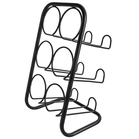 Stojak na wino metalowy czarny 6 butelek 22,5x39 cm Stojak na wino metalowy czarny 6 butelek 22,5x39 cm