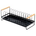 Suszarka do Naczyń na Talerze Sztućce Pojemna Czarna VILDE 39x16x14,5 cm