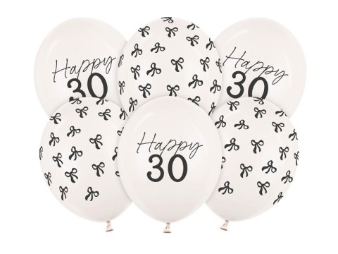 Balony 30 cm, zestaw na 30 urodziny, Pastel Off-white Balony 30 cm, zestaw na 30 urodziny, Pastel Off-white
