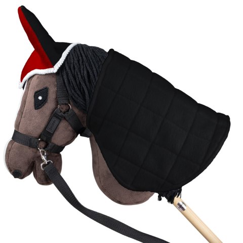 Zestaw Skippi - Hobby Horse Gniady - Derka i nauszniki - czerwona i czarna